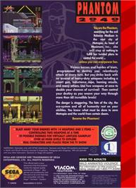 Box back cover for Phantom 2040 on the Sega Genesis.